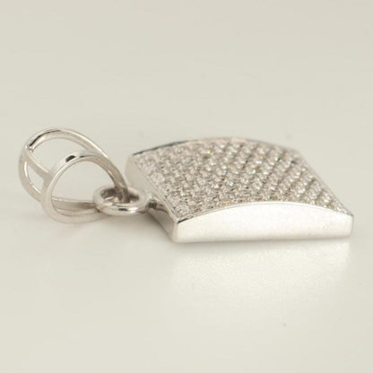 Square Pave Natural Diamond Pendant
