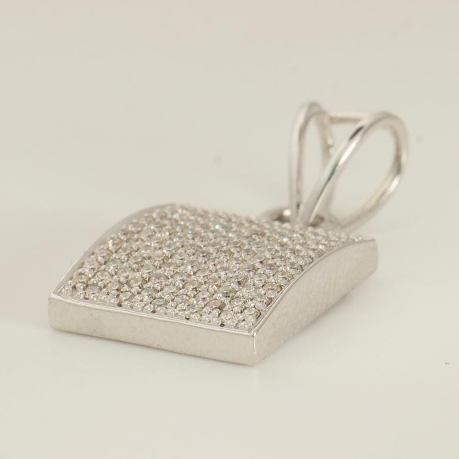 Square Pave Natural Diamond Pendant
