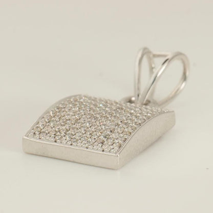 Square Pave Natural Diamond Pendant