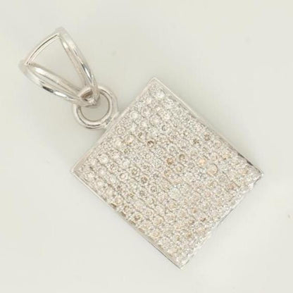 Square Pave Natural Diamond Pendant