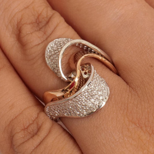 Wave Crossover Diamond Ring