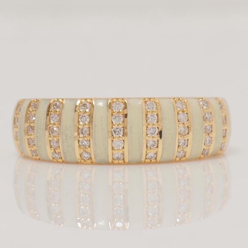 Enamel Diamond Band Ring