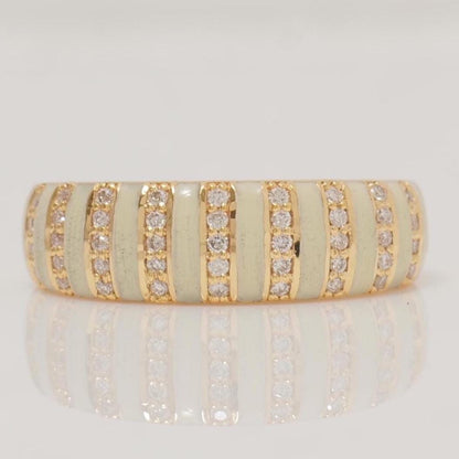 Enamel Diamond Band Ring