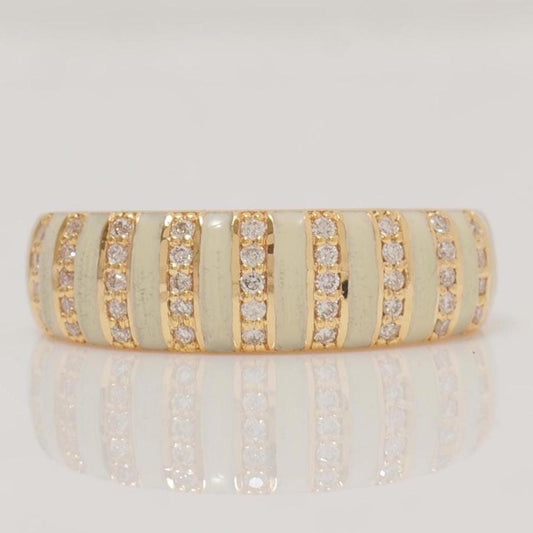 Enamel Diamond Band Ring