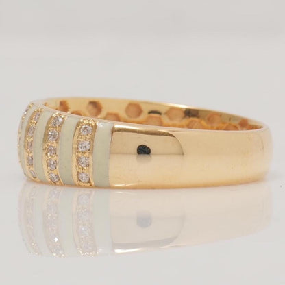 Enamel Diamond Band Ring