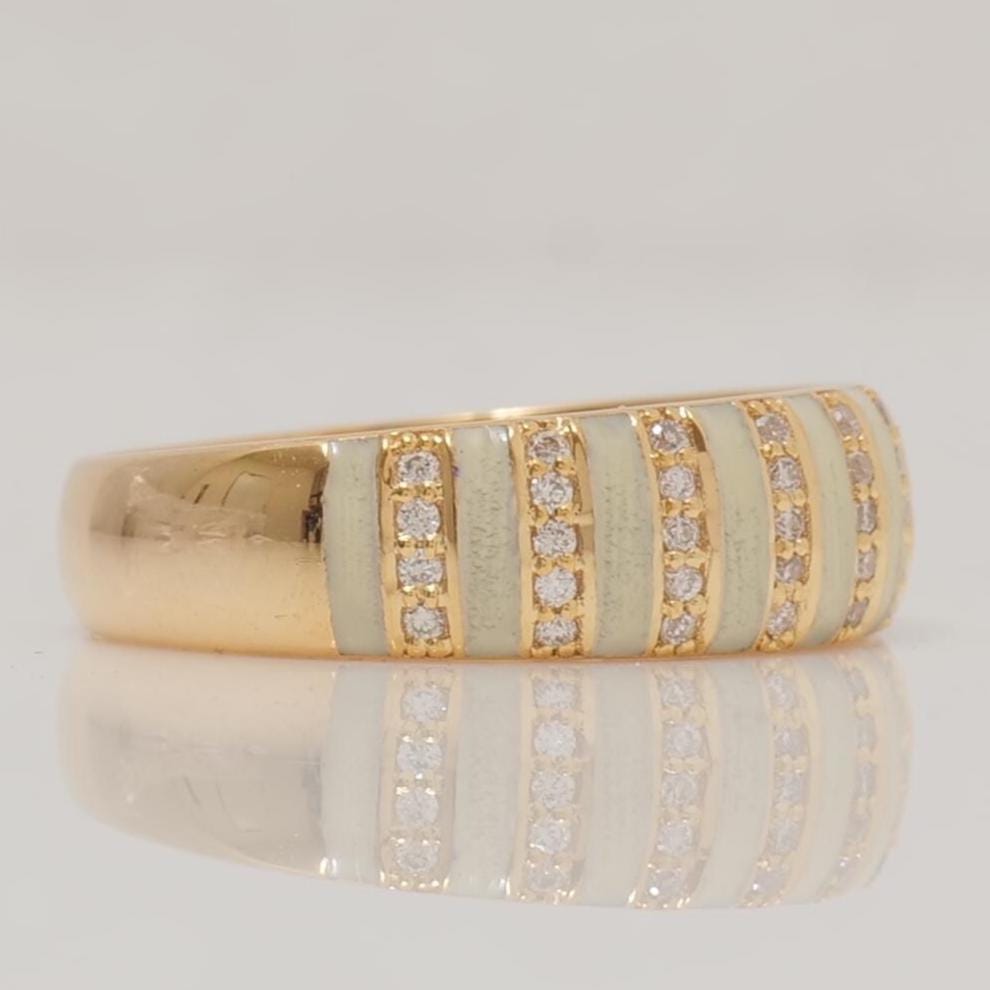 Enamel Diamond Band Ring