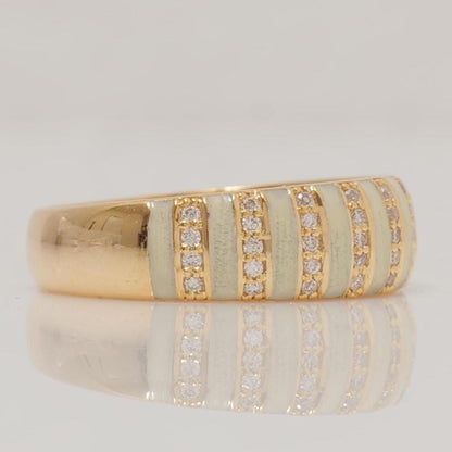 Enamel Diamond Band Ring