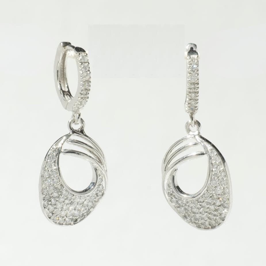 Oval Drop Diamond Dangle Earrings