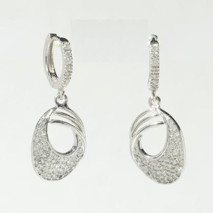 Oval Drop Diamond Dangle Earrings