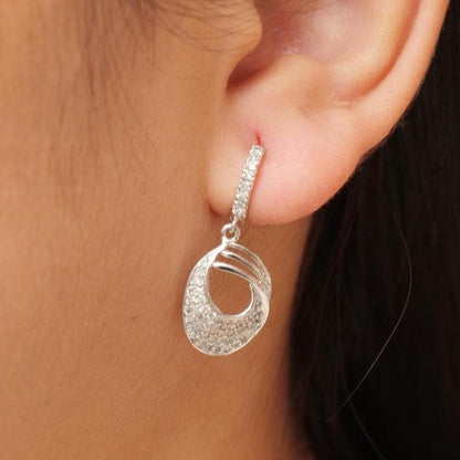 Oval Drop Diamond Dangle Earrings