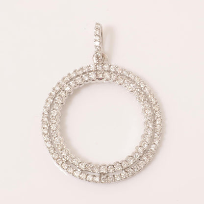 Circle Loop Halo Natural Diamond Pendant