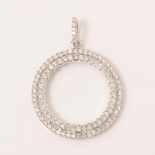 Circle Loop Halo Natural Diamond Pendant