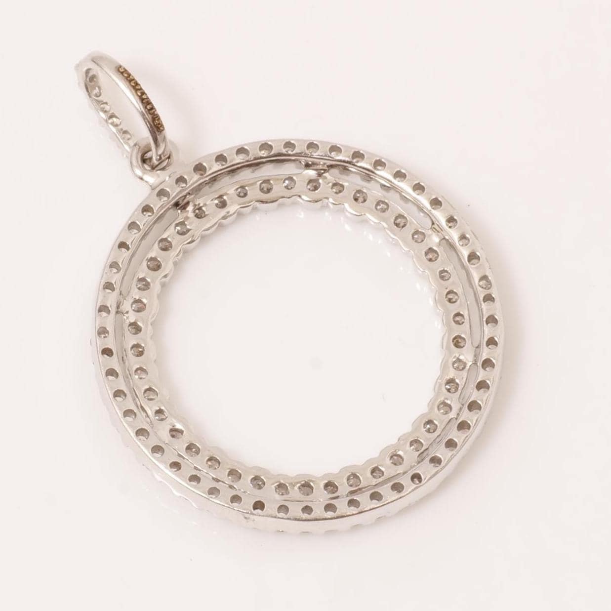 Circle Loop Halo Natural Diamond Pendant