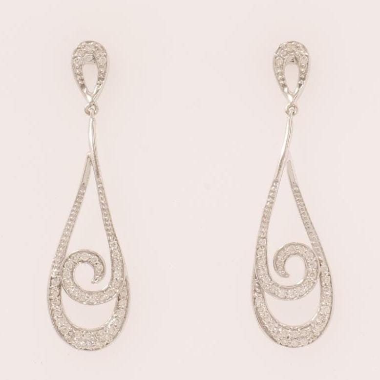 Teardrop Dangle Diamond Earrings