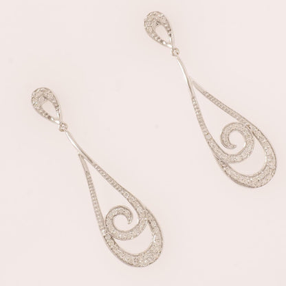 Teardrop Dangle Diamond Earrings