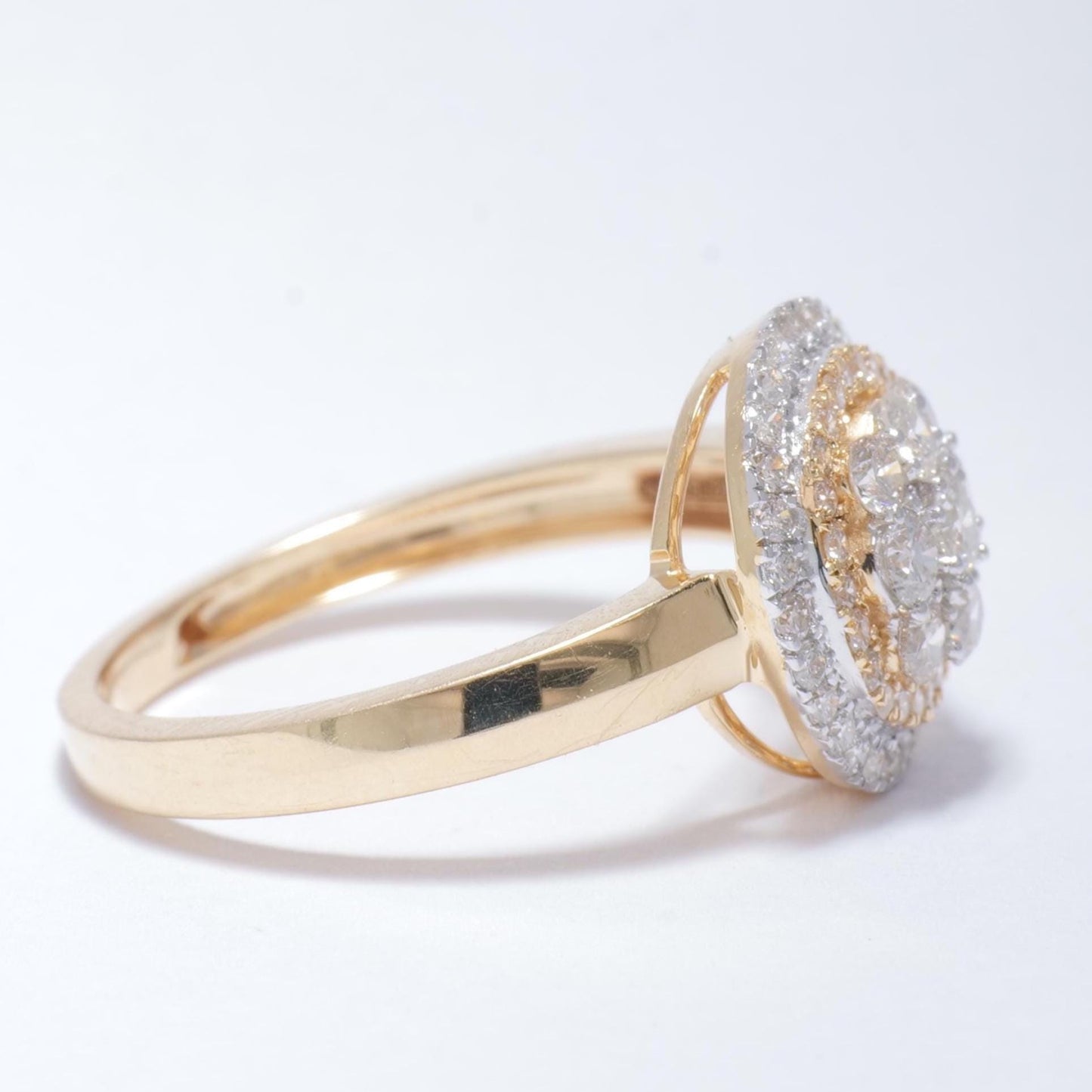 Floral Clustered Natural Diamond Bridal Ring