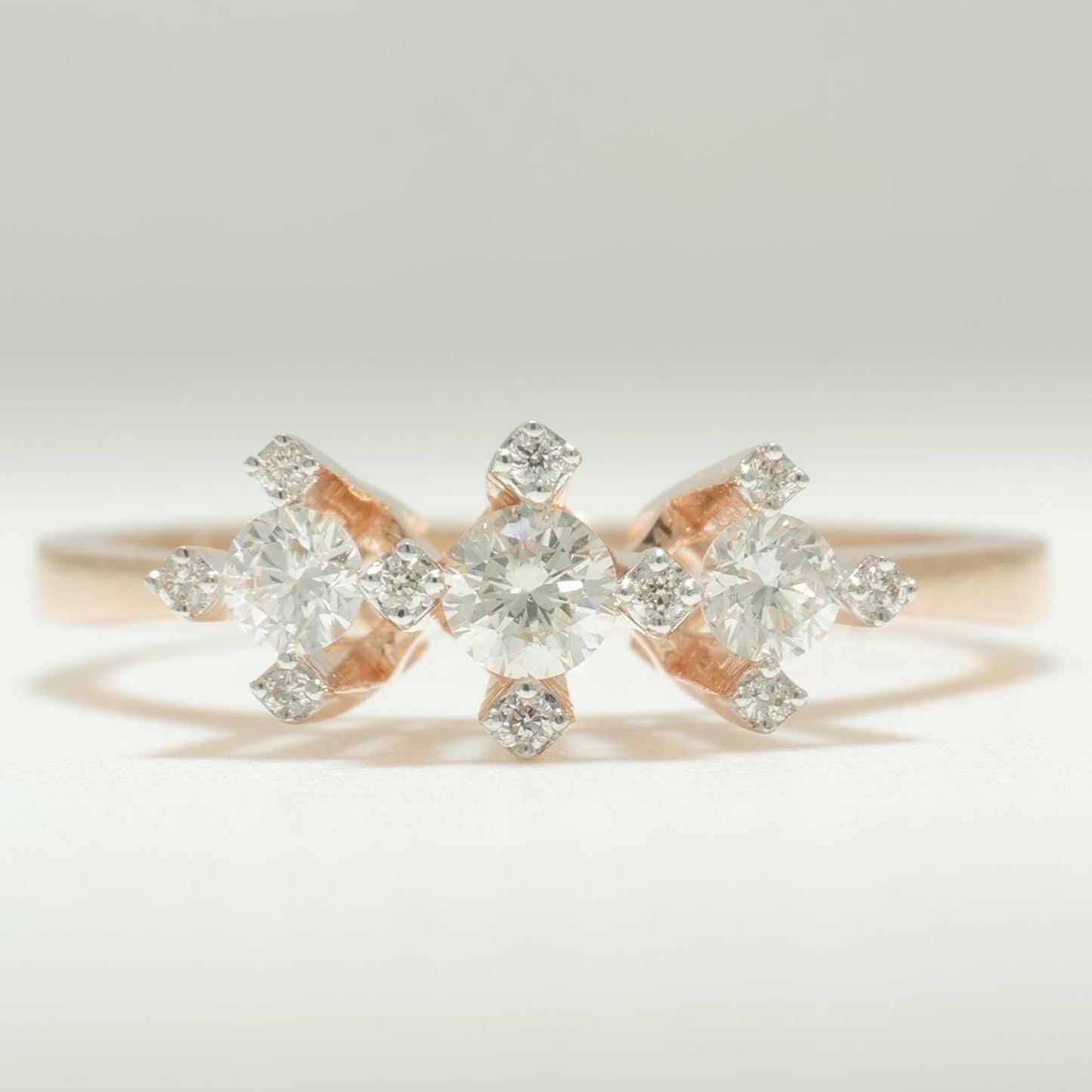 Three Stone Natural Diamond Wedding Ring