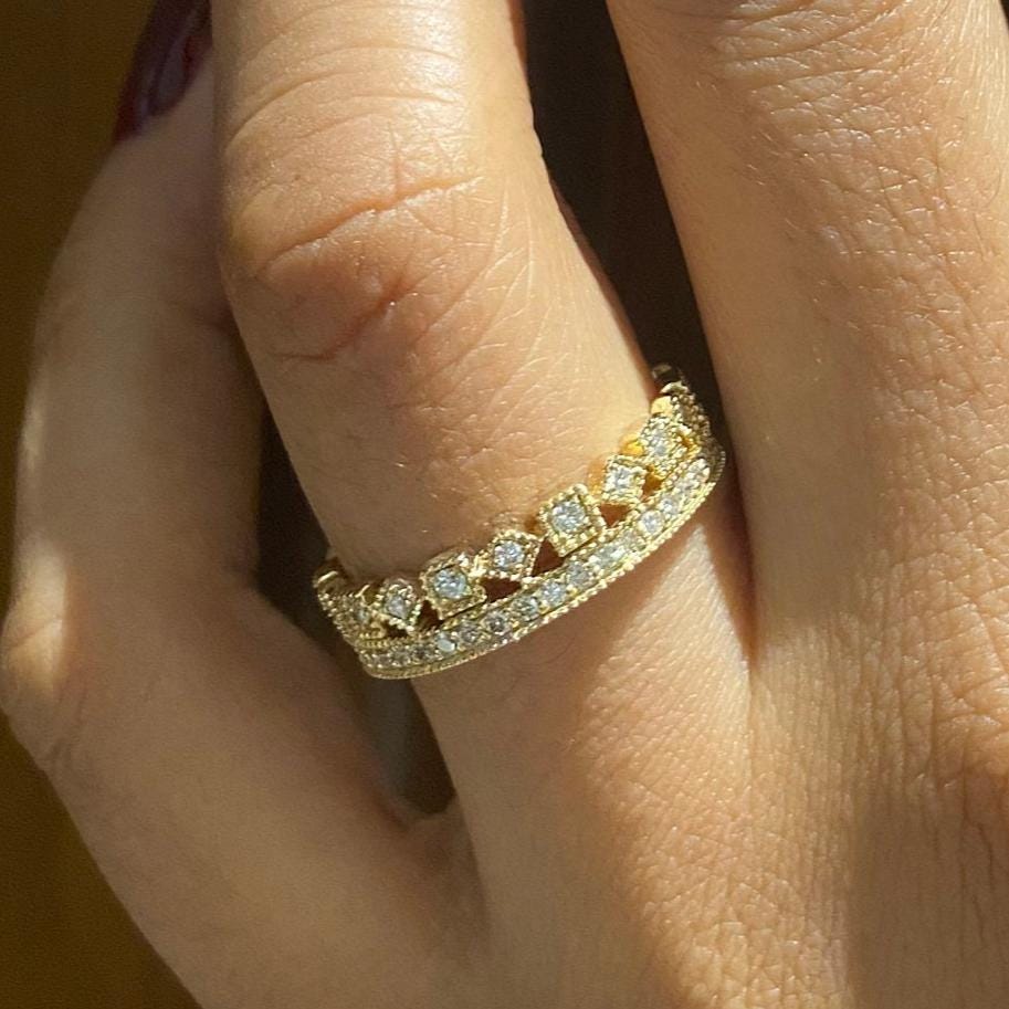 Crown Natural Diamond Eternity Band Ring