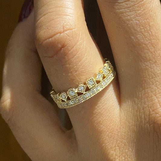 Crown Natural Diamond Eternity Band Ring