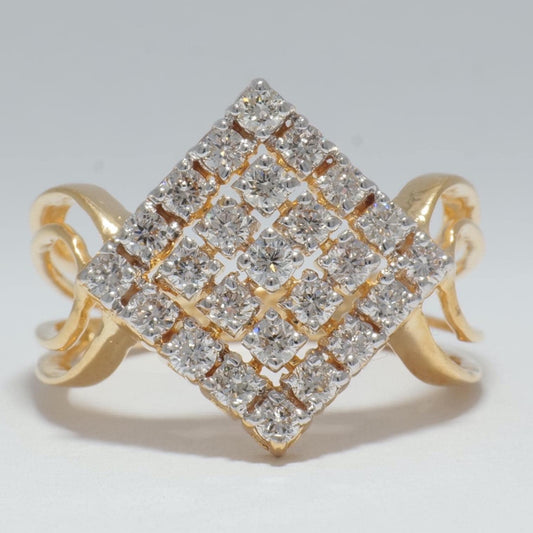 Halo Square Natural Diamond Bridal Ring