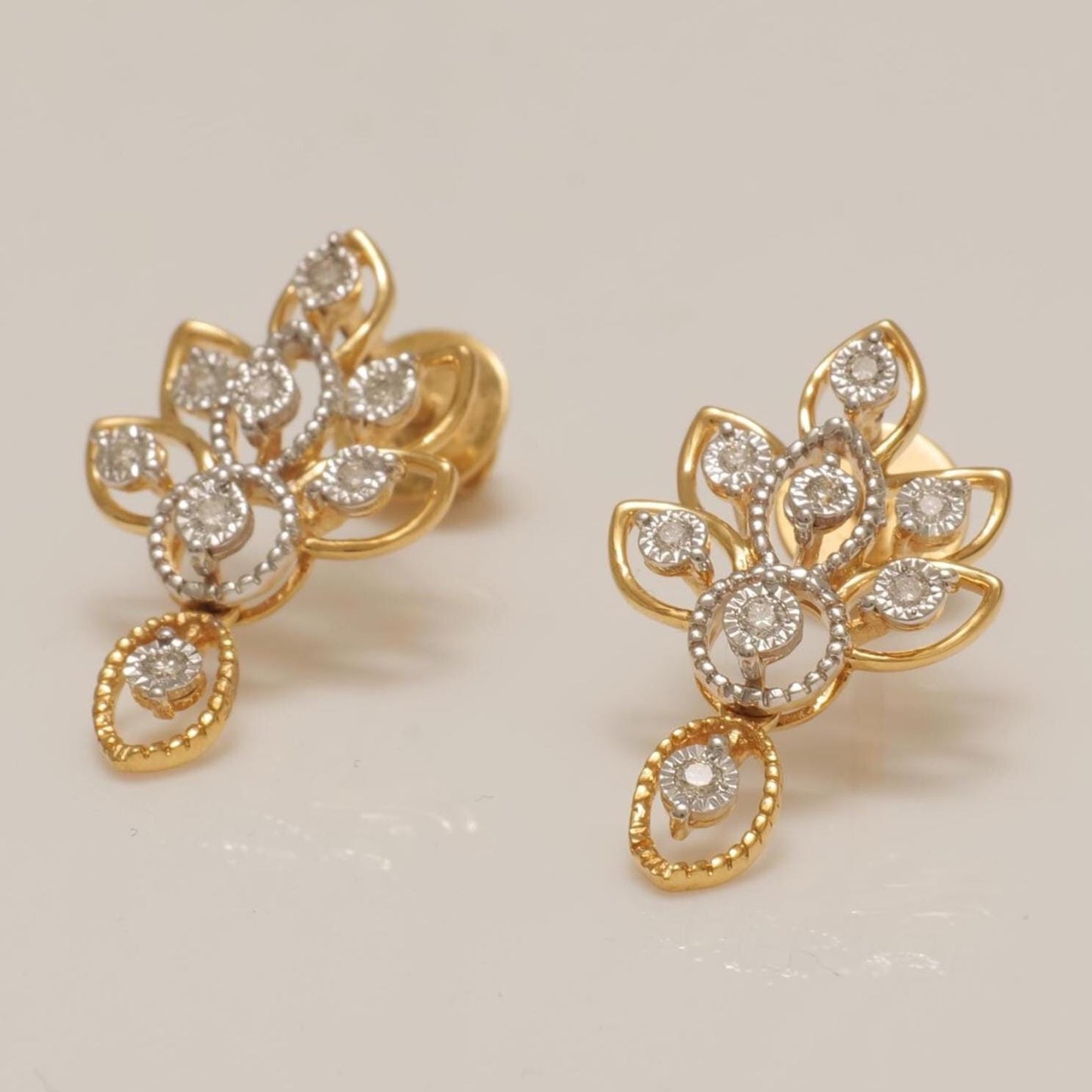 Floral Diamond Drop Earrings