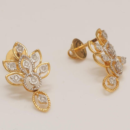 Floral Diamond Drop Earrings