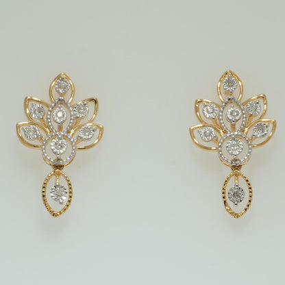 Floral Diamond Drop Earrings