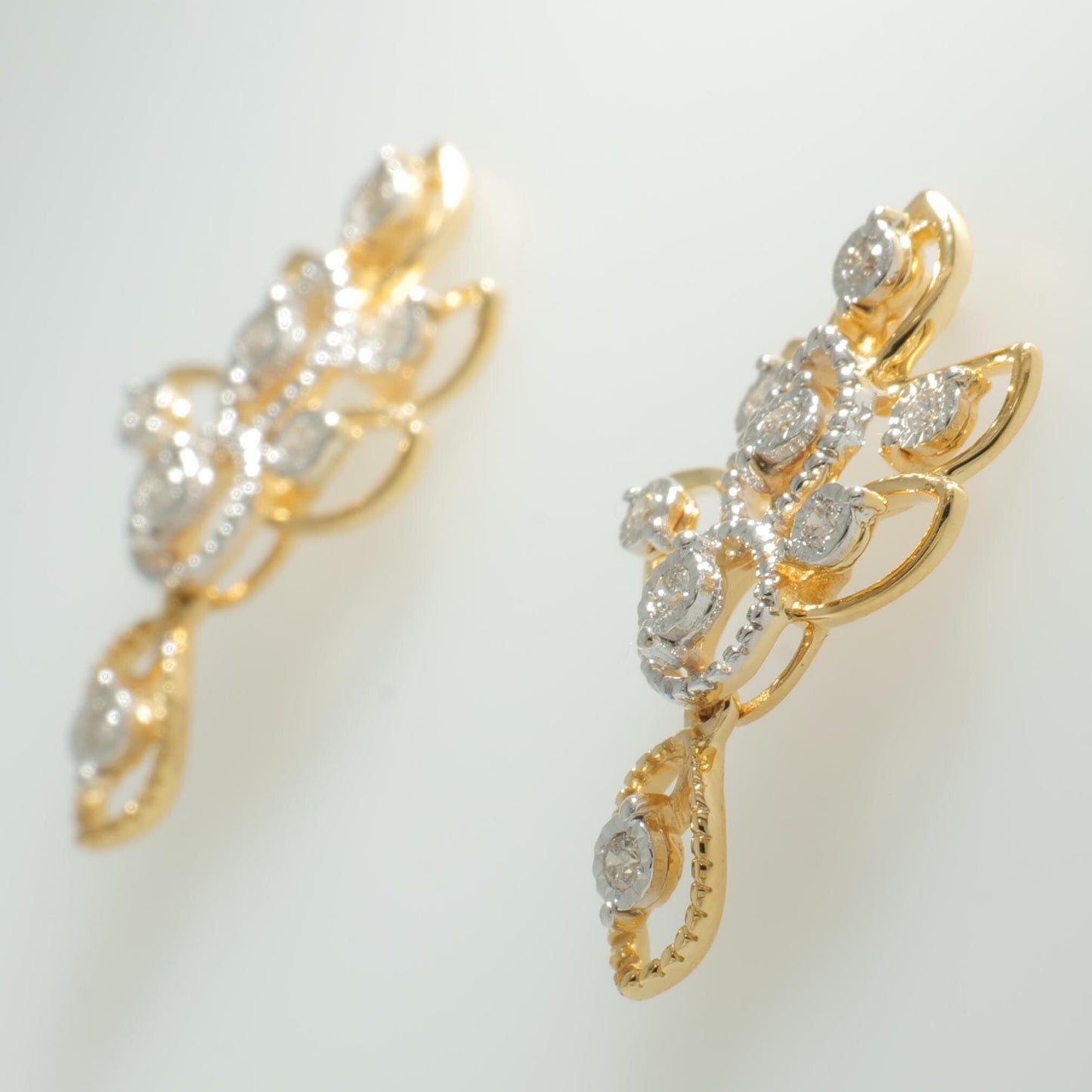 Floral Diamond Drop Earrings