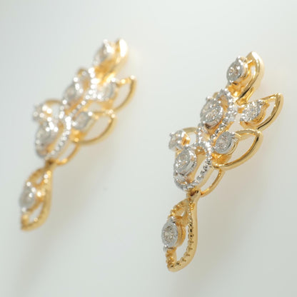 Floral Diamond Drop Earrings