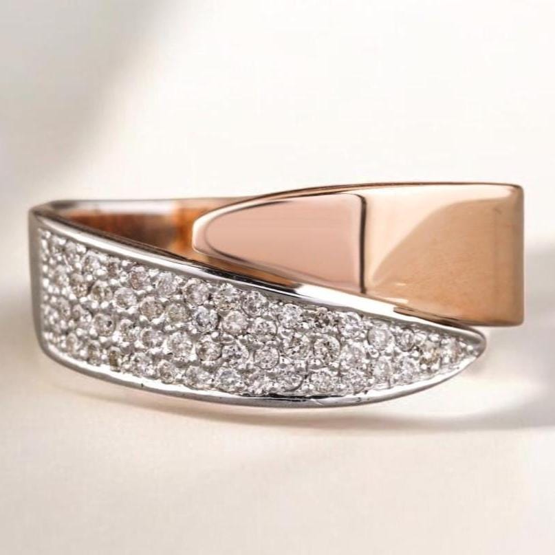 Wrap Natural Diamond Open Cuff Band Ring
