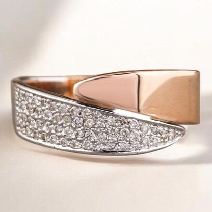 Wrap Natural Diamond Open Cuff Band Ring