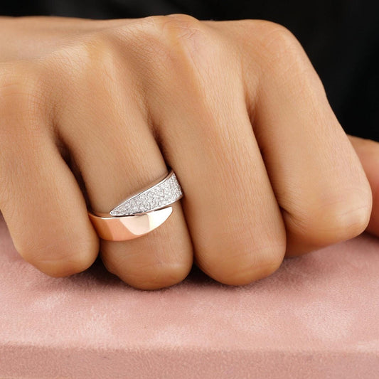 Wrap Natural Diamond Open Cuff Band Ring