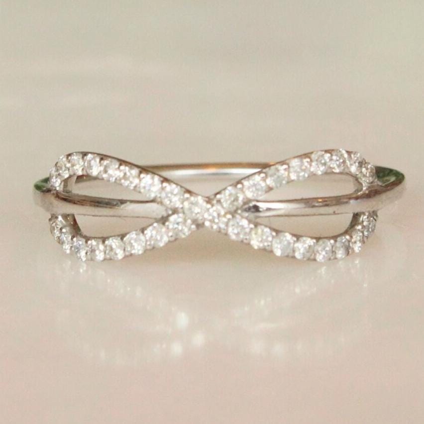 Criss Cross Infinity Diamond Ring