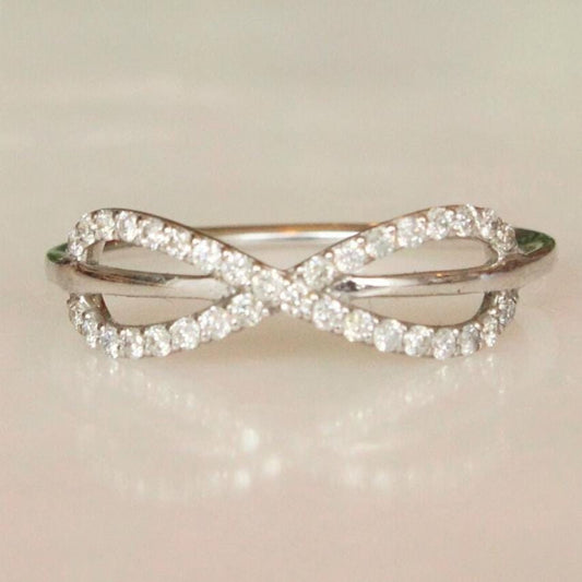 Criss Cross Infinity Diamond Ring