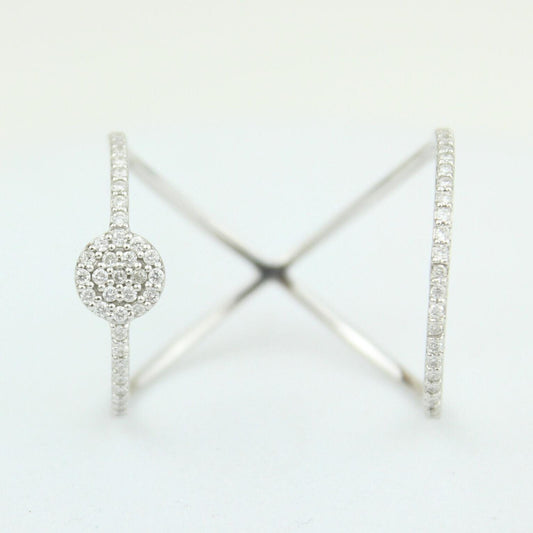 Double Band Circle Diamond Ring