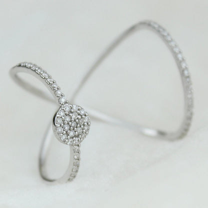 Double Band Circle Diamond Ring