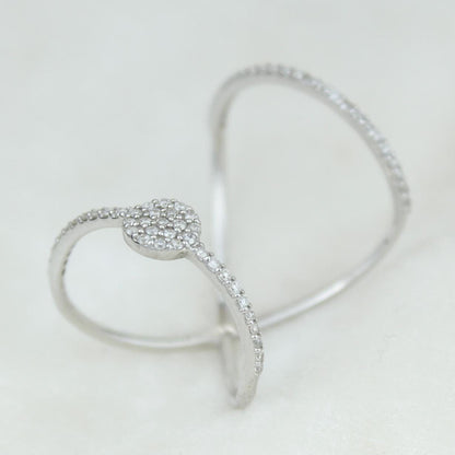 Double Band Circle Diamond Ring