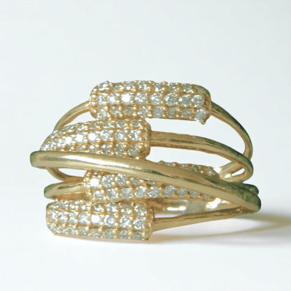 Criss Cross Natural Diamond Ring