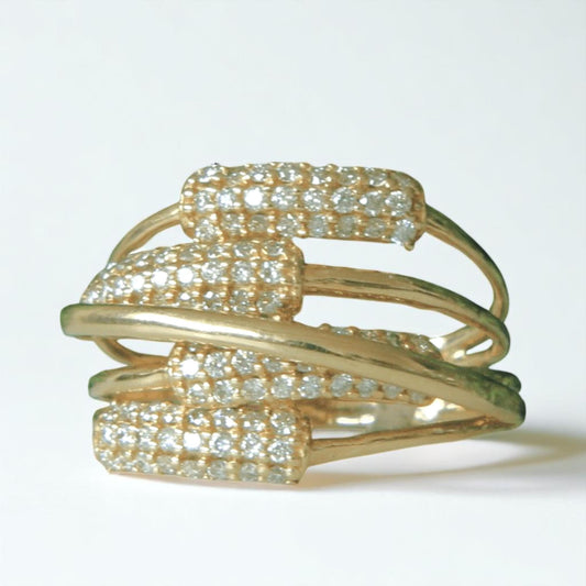 Criss Cross Natural Diamond Ring