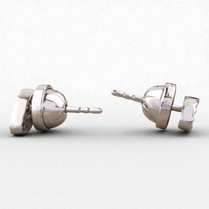 Diamond Oval Stud Earrings