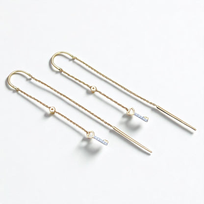 Lock And Key Thread Diamond Earrings