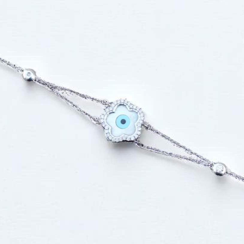 Evil Eye Natural Diamond Bracelet