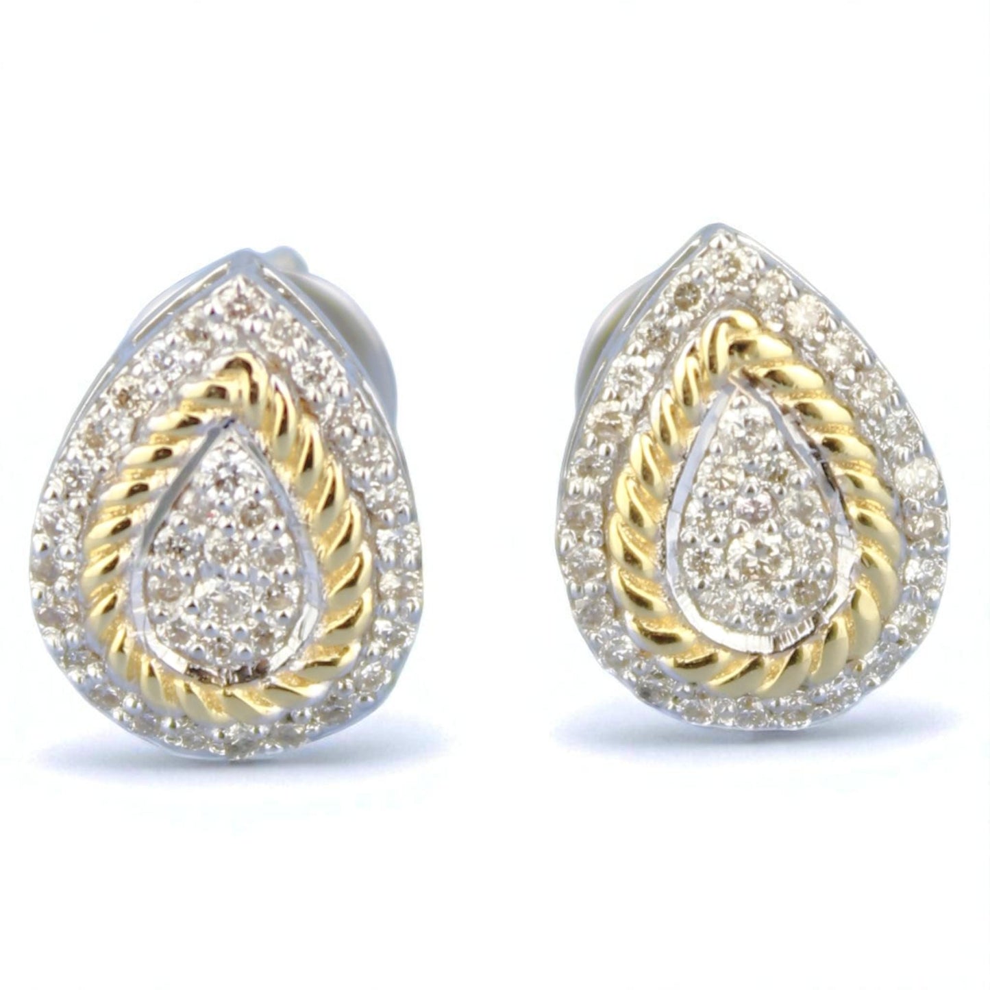 Pear Shaped Coiled Design Stud Earrings