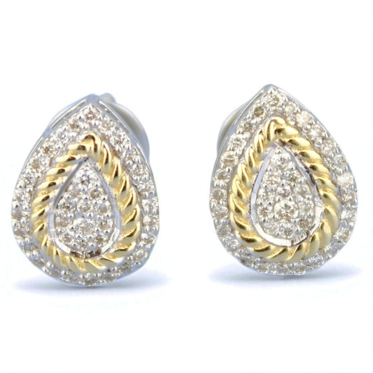 Pear Shaped Coiled Design Stud Earrings