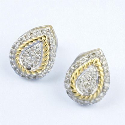 Pear Shaped Coiled Design Stud Earrings
