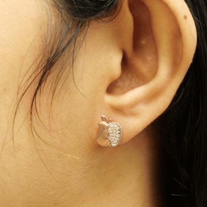 Apple Diamond Stud Earrings