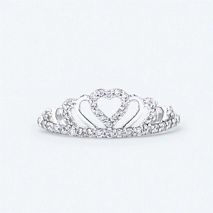 Crown Heart Diamond Ring