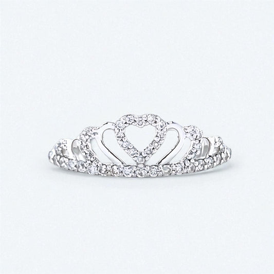 Crown Heart Diamond Ring