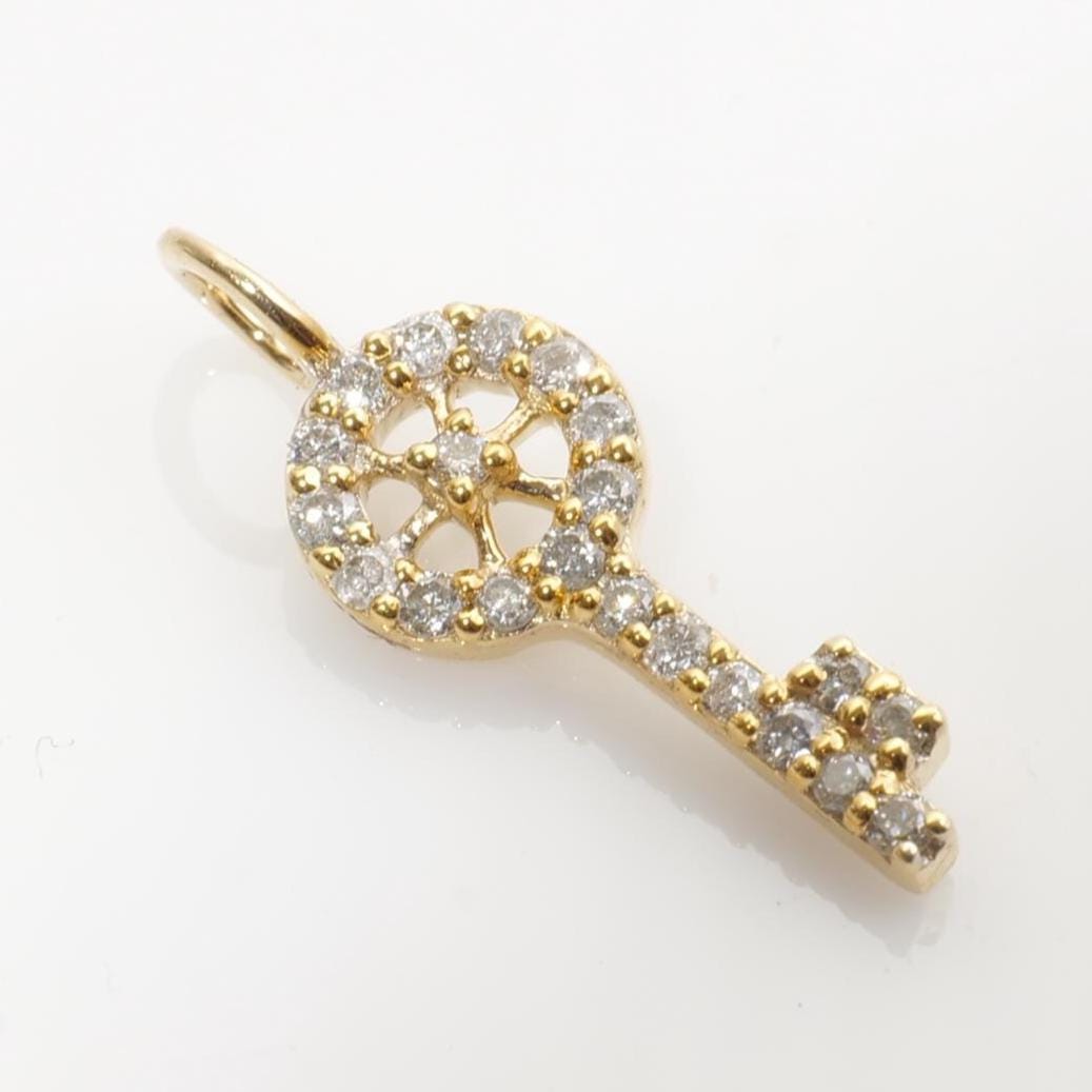Key Natural Diamond Charm Pendant