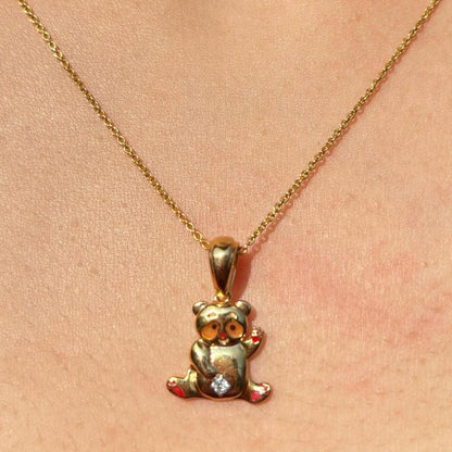 Panda Charm Natural Diamond Pendant